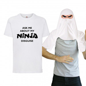 Футболка Ask me about my Ninja Disquise белая